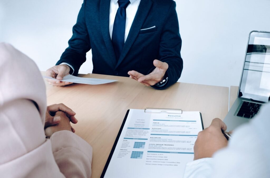 business situation job interview concept job seeker present resume managers scaled.jpg